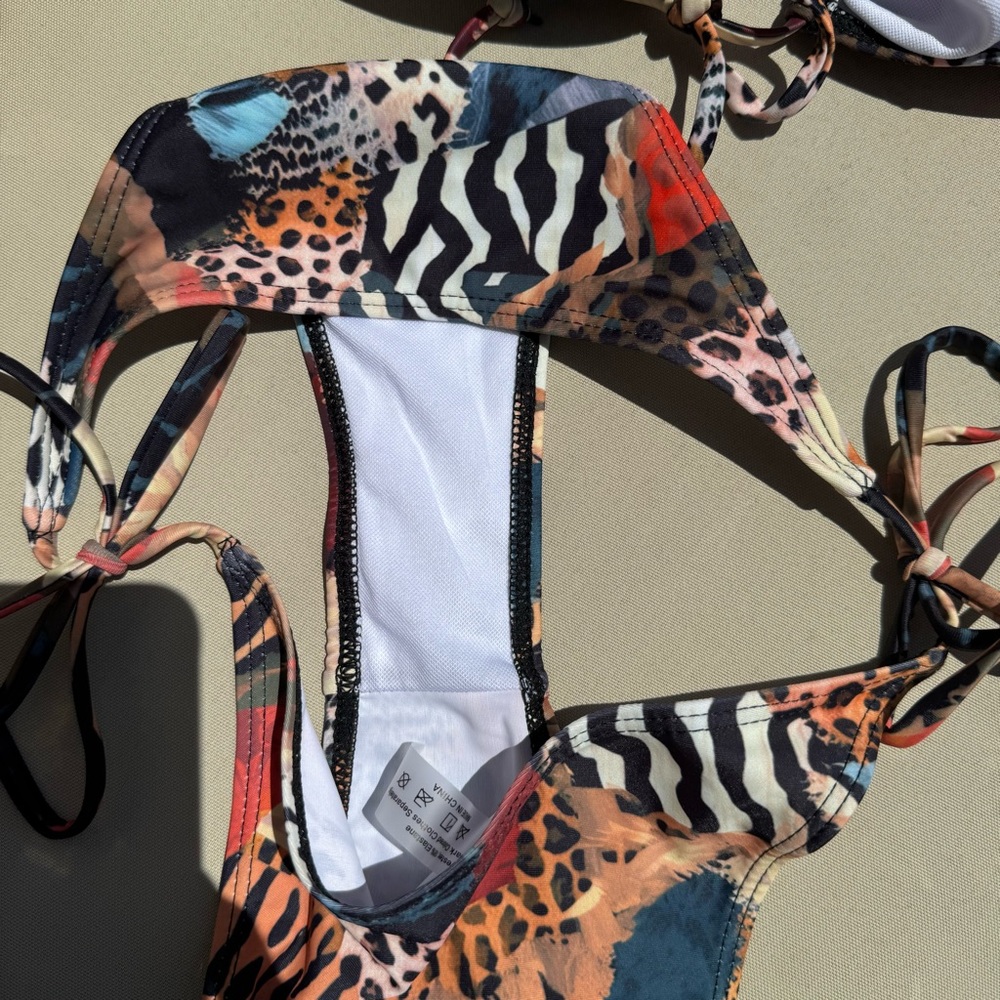 Multicolor Animal Print Bikini Set Medium- NWOT New - Picture 6 of 8
